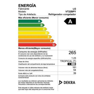 REFRIGERADORA LG 215L VT22BPY SD PLATEADO - 8