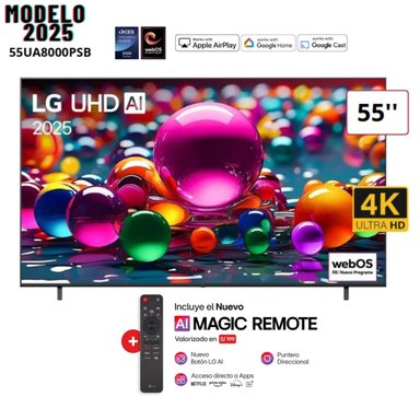 TELEVISOR 55' LG UHD 4K THINQ AI 55UA8000PSB SMART TV  (2025)