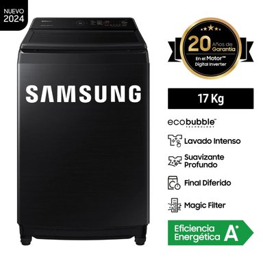 LAVADORA SAMSUNG 17KG  WA17CG6441BVPE NEGRA