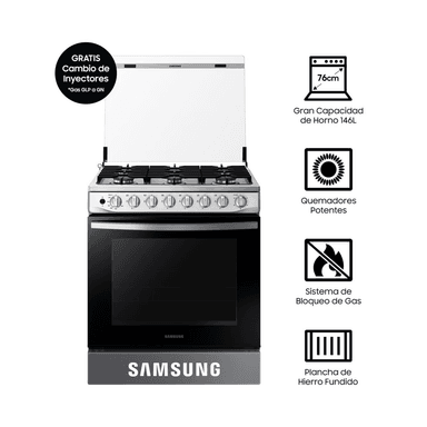 COCINA SAMSUNG  6 HORNILLAS CON PLANCHA NX52T5311PSPE - 1