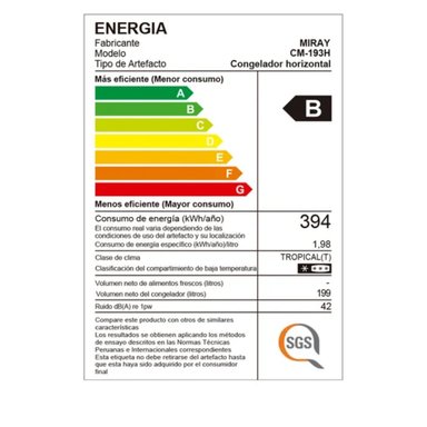 CONGELADORA MIRAY CM-193H 199L - 9