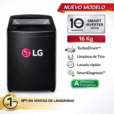 LAVADORA LG WT16OBVTB 16KG TURBODRUM CARGA SUPERIOR ONYX NEGRO