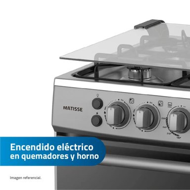 COCINA DE PIE A GAS INDURAMA MATISSE 4 HORNILLAS GRIS - 7