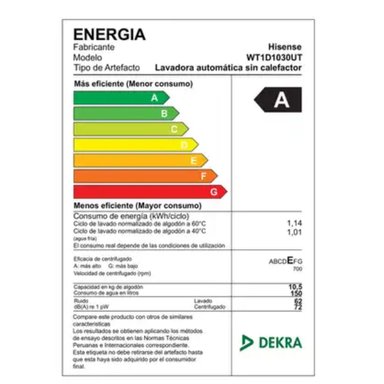 LAVADORA HISENSE CARGA SUPERIOR 10.5KG WT1D1030UT - 10