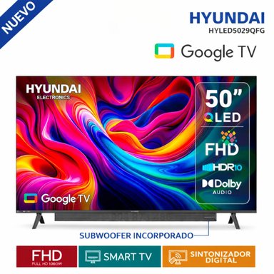TELEVISOR HYUNDAI QLED 50 HYLED5029QF SMART TV GOOGLE TV FULL HD 2025