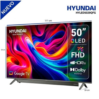 TELEVISOR HYUNDAI QLED 50 HYLED5029QF SMART TV GOOGLE TV FULL HD 2025 - 2
