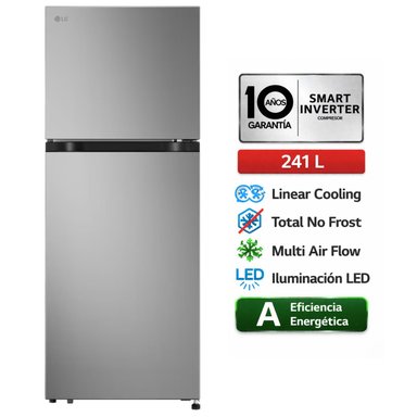 REFRIGERADORA LG VT24BPY TOP FREEZER 241 LITROS NO FROST PLATATEADO - 1