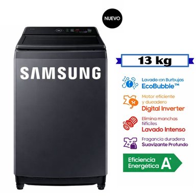 LAVADORA SAMSUNG 13KG ECOBUBBLE WA40F13E4CPE GRIS GRAFITO - 1