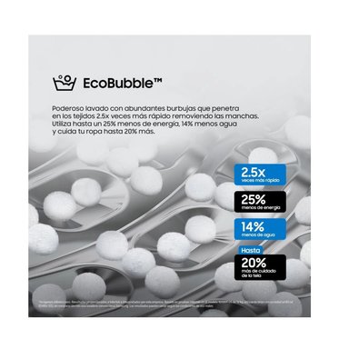 LAVADORA SAMSUNG AI WASH ECOBUBBLE™ 21KG NEGRA WA80F21B9BPE - 8