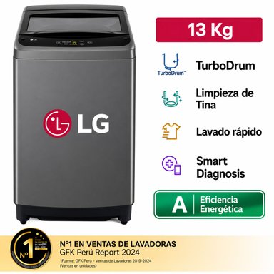LAVADORA LG 13 KG WT13BVTB NEGRO CLARO - 1