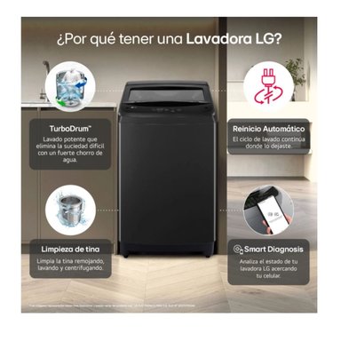 LAVADORA LG CARGA SUPERIOR 13KG WT13OBVTB ONYX NEGRO - 3