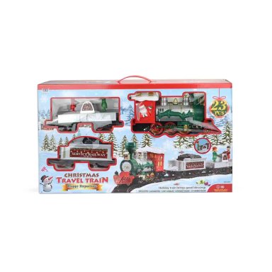 NAVIDAD - SET PISTA C/TREN NAVIDEÑO C/ACCES (VAGONES RIELES) A PILA C/LUZ Y SONIDO