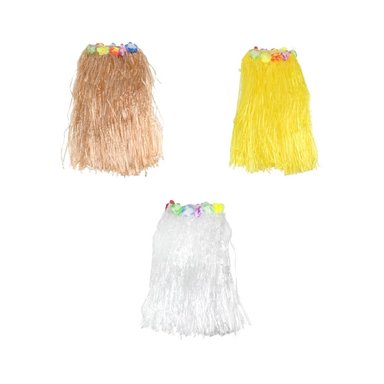 VERANO - FALDA HAWAIANA DE PLÁSTICO DE 60CM - 03 COLORES