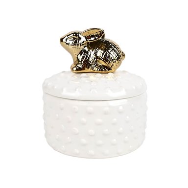 SAN VALENTIN - JOYERO DE PORCELANA CON RELIEVES CONEJO