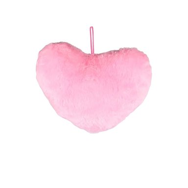 SAN VALENTIN - CORAZÓN DECORATIVO DE POLIÉSTER AFELPADO ROSADO