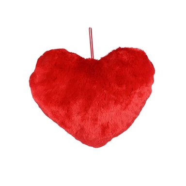 SAN VALENTIN - CORAZÓN DECORATIVO DE POLIÉSTER ACABADO AFELPADO - COLOR ROJO