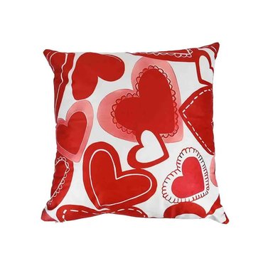 SAN VALENTIN - FUNDA DE COJÍN DE POLIÉSTER DISEÑO CORAZONES ROJOS