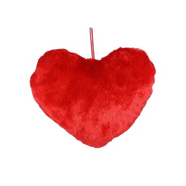 SAN VALENTIN - CORAZÓN DECORATIVO DE POLIÉSTER ACABADO AFELPADO  ROJO