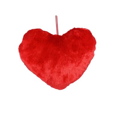 SAN VALENTIN - CORAZÓN DECORATIVO DE POLIÉSTER ACABADO AFELPADO - COLOR ROJO