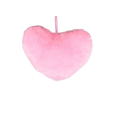 SAN VALENTIN - CORAZÓN DECORATIVO DE POLIÉSTER ACABADO AFELPADO  ROSADO