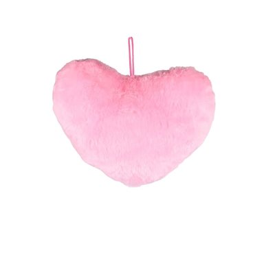 SAN VALENTIN - CORAZÓN DECORATIVO DE POLIÉSTER ACABADO AFELPADO ROSADO