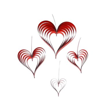 SAN VALENTIN - SET DE 04 ADORNOS DECORATIVOS DE PLÁSTICO EN VARIOS TAMAÑOS