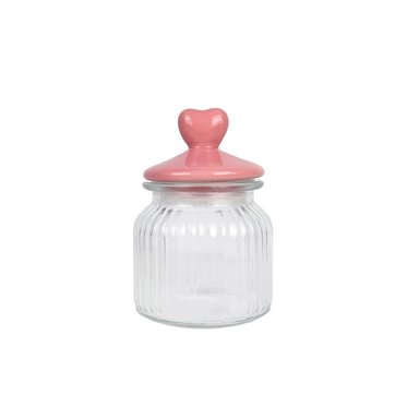 SAN VALENTIN - CANISTER ENVASE DE VIDRIO CON TAPA DE PORCELANA - CAPACIDAD 650ML
