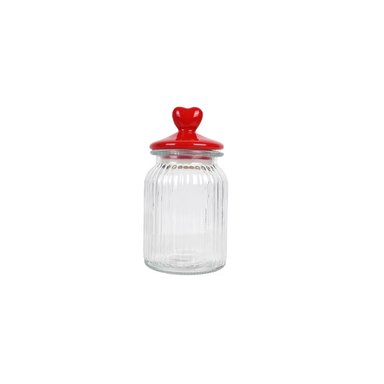 SAN VALENTIN - CANISTER ENVASE DE VIDRIO CON TAPA DE PORCELANA - 950ML