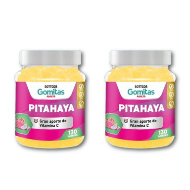 2 PITAHAYA CON VITAMINA E PARA ADULTOS 130 GOMITAS - SOTTCOR