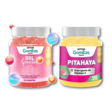 PITAHAYA + BBL AGUAJE PARA ADULTOS 130 GOMITAS - SOTTCOR