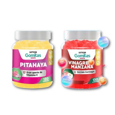 VINAGRE DE MANZANA PARA ADULTOS 130 GOMITAS - SOTTCO