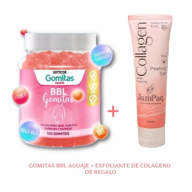 GOMITAS DE AGUAJE BBL + EXFOLIANTE FACIAL DE COLAGENO DE REGALO