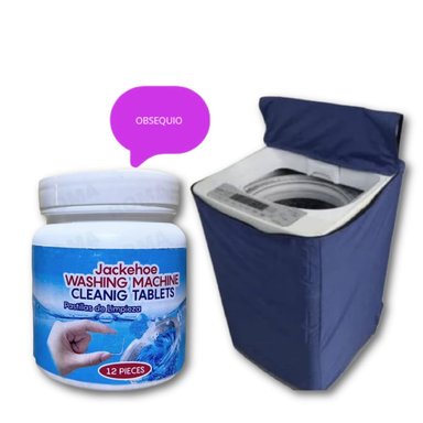 FUNDA DE LAVADORA AZUL 16-22 KG + LIMPIADOR DE LAVADORA
