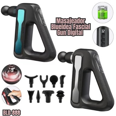 MASAJEADOR BLUIDEA FASCIAL GUN DIGITAL BLD-888 TURQUESA/PLOMO