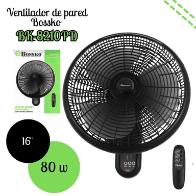 VENTILADOR DE PARED BOSSKO BK-8210PD CONTROL REMOTO
