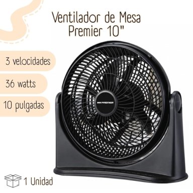 VENTILADOR DE MESA PREMIER MK98023 10" NEGRO