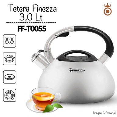 TETERA FINEZZA FF-T0055-IN ACERO INOXIDABLE NEGRO 3 L