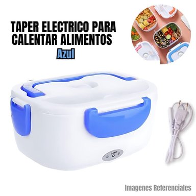 LONCHERA TAPER ELECTRICO INDF57 AZUL PARA CALENTAR ALIMENTOS
