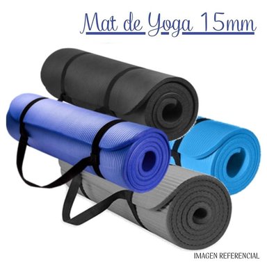 MAT DE YOGA 15MM CON ELÁSTICO PORTÁTIL