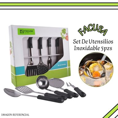 SET UTENSILIOS FACUSA ACERO INOXIDABLE 5 PIEZAS