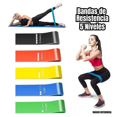 BANDAS ELÁSTICAS 5 NIVELES DE RESISTENCIA