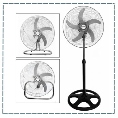 COMBO 2 VENTILADOR DE PIE PREMIER 18PR-5BX2UN 160 WATTS 5 ASPAS PLATEADO AB-18PR-5B - 3