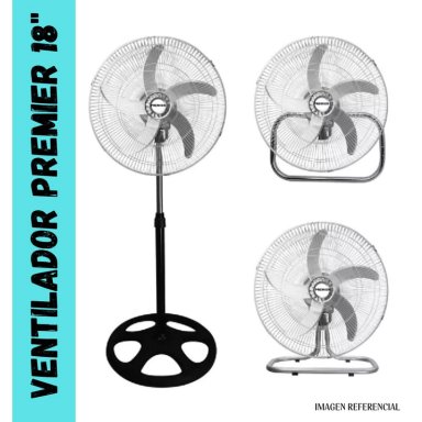 COMBO 2 VENTILADOR DE PIE PREMIER 18PR-5BX2UN 160 WATTS 5 ASPAS PLATEADO AB-18PR-5B - 4