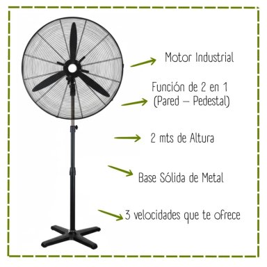 VENTILADOR DE PIE PREMIER AB-8556INDWM2IN1-2 200 WATTS INDUSTRIAL 30" 2 EN 1 - 2
