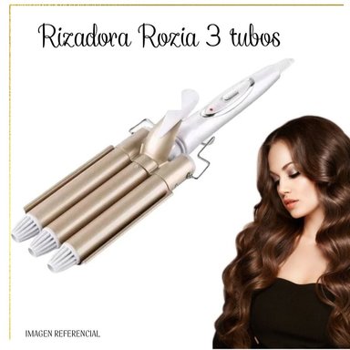RIZADOR DE CABELLO ROZIA HR722 CERÁMICA ONDULADOR 3 TUBOS