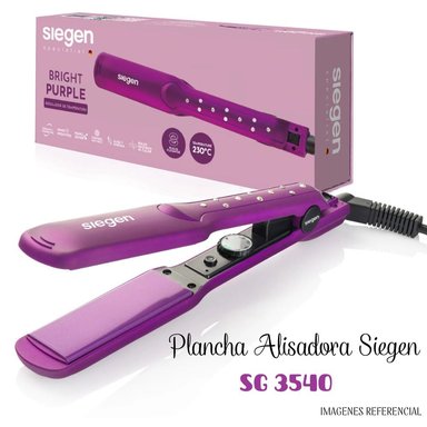 PLANCHA ALISADORA DE CABELLO SIEGEN SG-3540 BRIGHT PURPLE