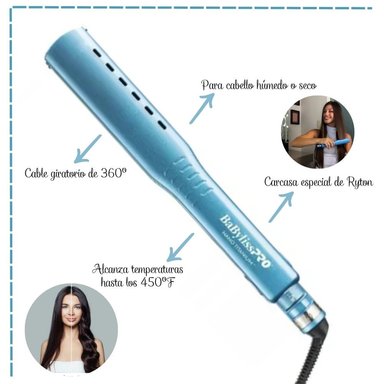 PLANCHA ALISADORA BABYLISS PRO BNT4093TPE NANO TITANIUM 38MM 1 ½' 450°F - 3