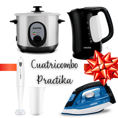 COMBO PRACTIKA ARROCERA HERVIDOR BATIDORA INMERSION PLANCHA