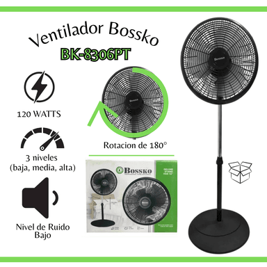 VENTILADOR BOSSKO BK-8306PT 120W 16” PEDESTAL