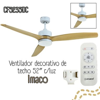 VENTILADOR TECHO AIRCOOLER IMACO CF5235DC 35W 52 CON LUZ Y CONTROL REMOTO